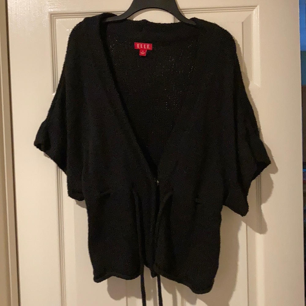 Elle belted sweater w/ snap closure